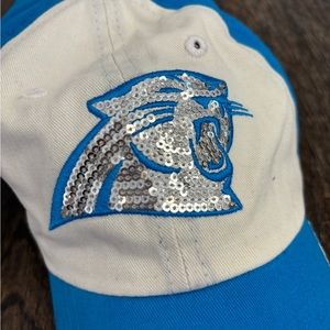 Ladies panthers hat with sequins.  nFL logo